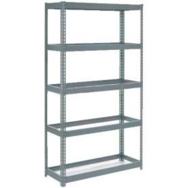 Global Equipment Extra Heavy Duty Shelving 48"W x 12"D x 96"H With 5 Shelves, No Deck, Gray 717298